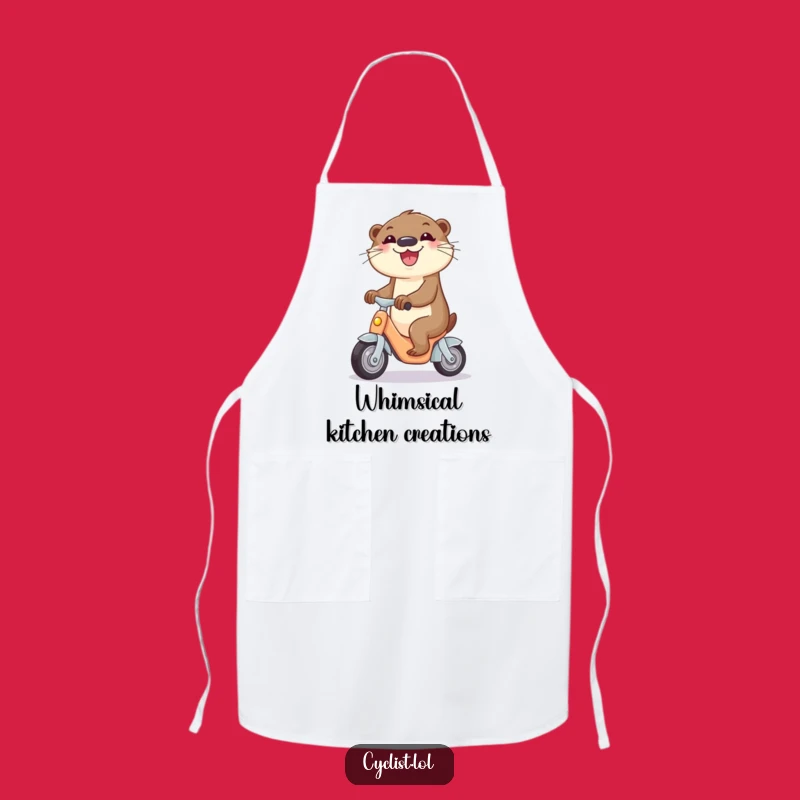 Funny Otter Tricycle Apron - Curious Cook, Joyful Kitchen, Perfect Funny Gift!