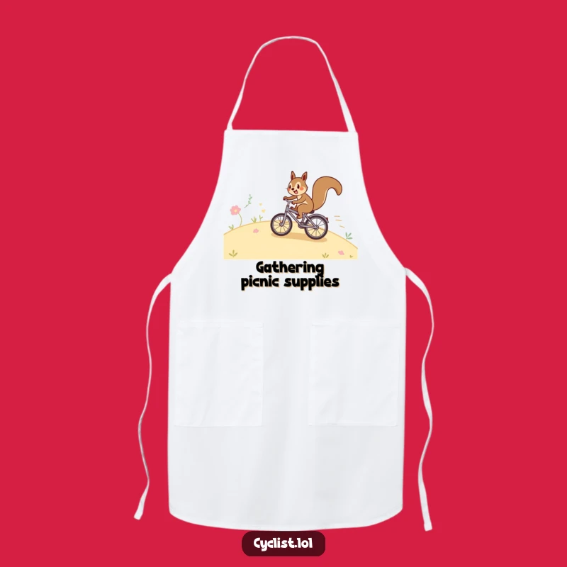 Funny Squirrel Bicycle Apron: Happy Chef Wear for Outdoor Kitchen Fun