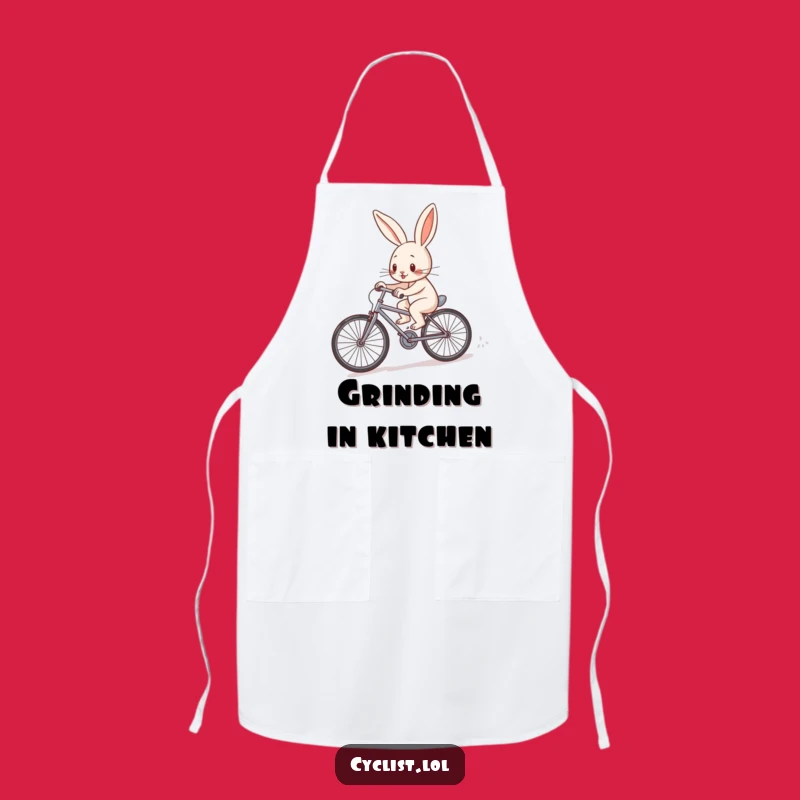 Funny Rabbit Bicycle Apron - Determined Cook Kitchen Gift