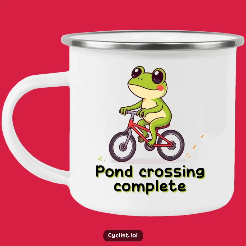 Funny Frog Bicycle Camping Mug: Durable Expert Rider for Outdoor Amphibian Fun
