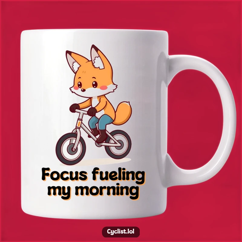 Funny Fox Unicycle Mug - Concentrated Playfulness, Perfect Funny Gift for Balance!