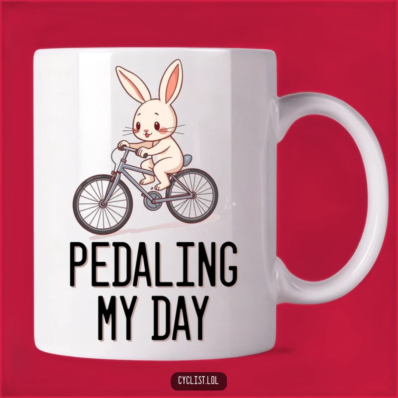 Funny Rabbit Bicycle Mug - Determined Effort, Uphill Challenge Gift