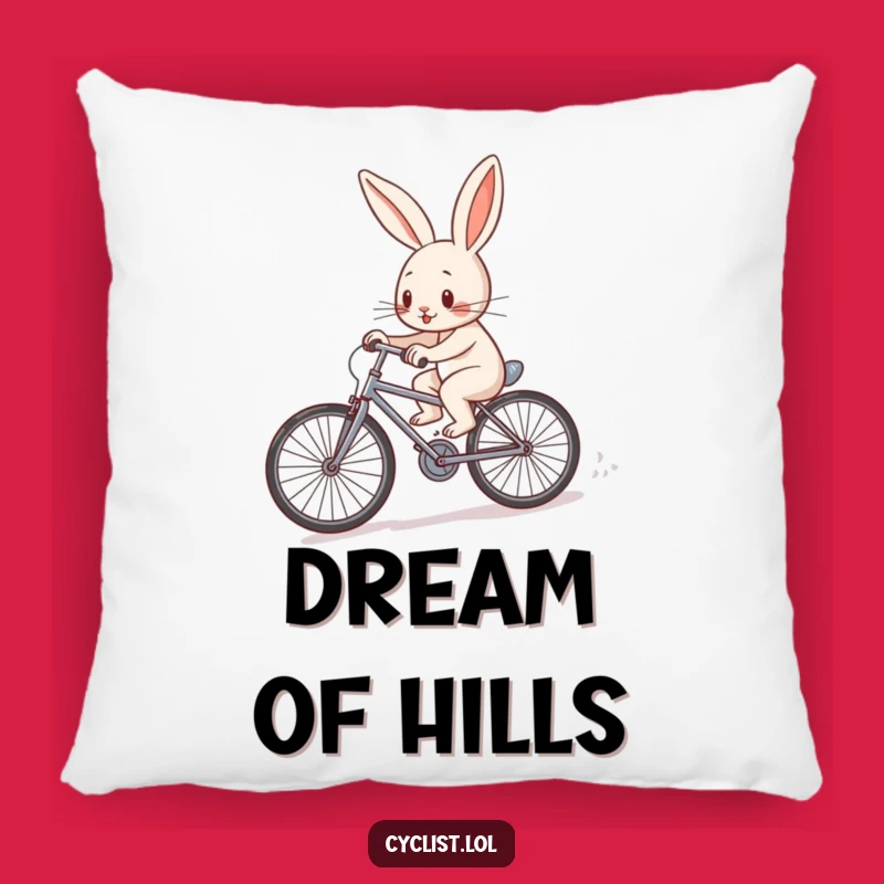 Funny Rabbit Bicycle Pillow - Cozy Determination, Soft Effort Gift