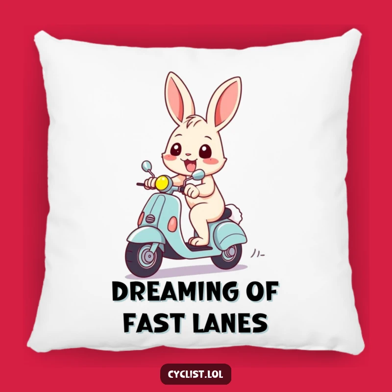 Funny Rabbit Scooter Pillow - Cheerful Decor, Grinning Friend, Perfect Funny Gift!