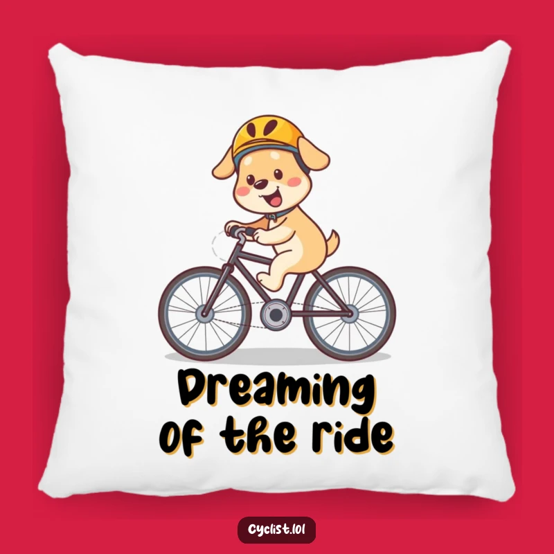 Funny Dog Bicycle Pillow: Helmeted Rider Cushion for Cozy Comfort & Adventurous Vibes