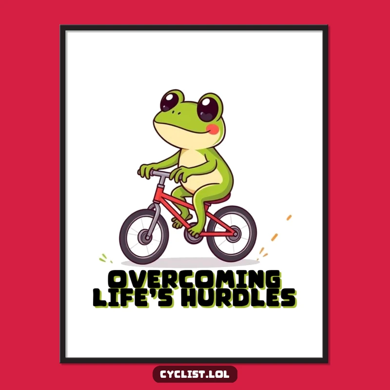 Funny Frog Bicycle Digital Art Print: Expert Rider for Instant Playful Decor