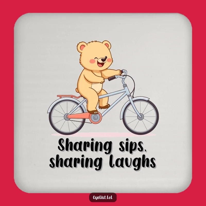 Funny Bear Tandem Coaster - Determined Protection, Tiny Bike Style, Perfect Funny Gift!