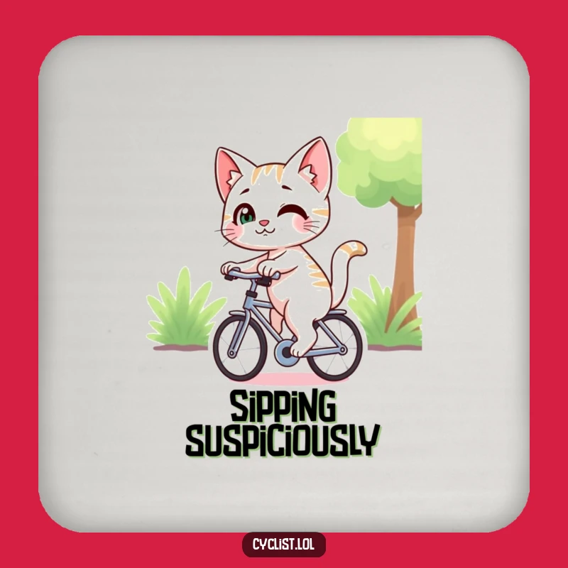 Funny Smirking Cat Coasters - Playful Feline Set for Surfaces