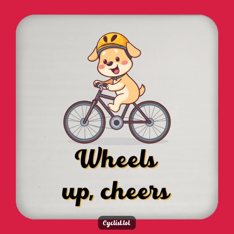 Funny Dog Bicycle Drink Coasters: Helmeted Rider Set for Joyful Table Protection