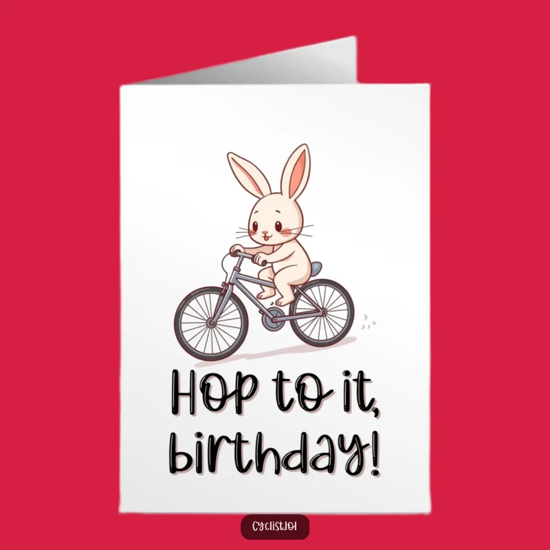 Free Printable Rabbit Birthday Card: Determined Ride Funny Downloadable Gift