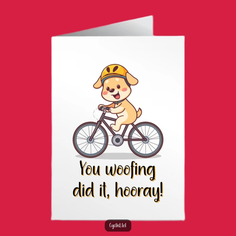 Free Printable Dog Congrats Card: Helmeted Speedster Joy, Downloadable Celebration!