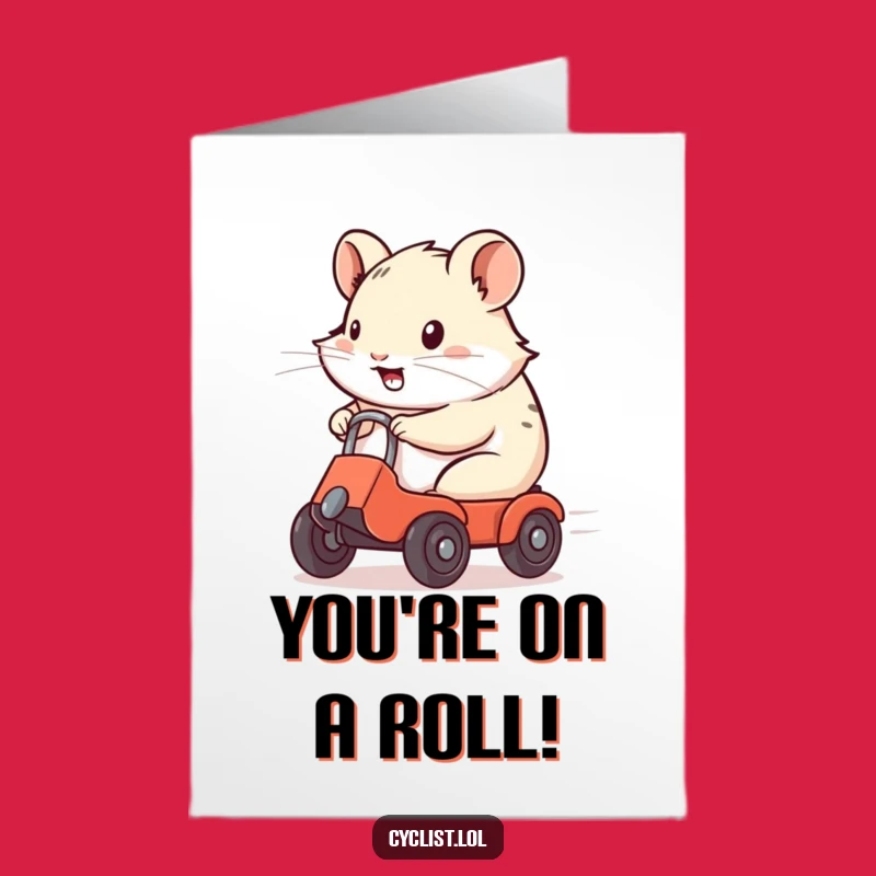 Free Printable Hamster Congrats Card: Speedy Victory Zoom Downloadable Gift