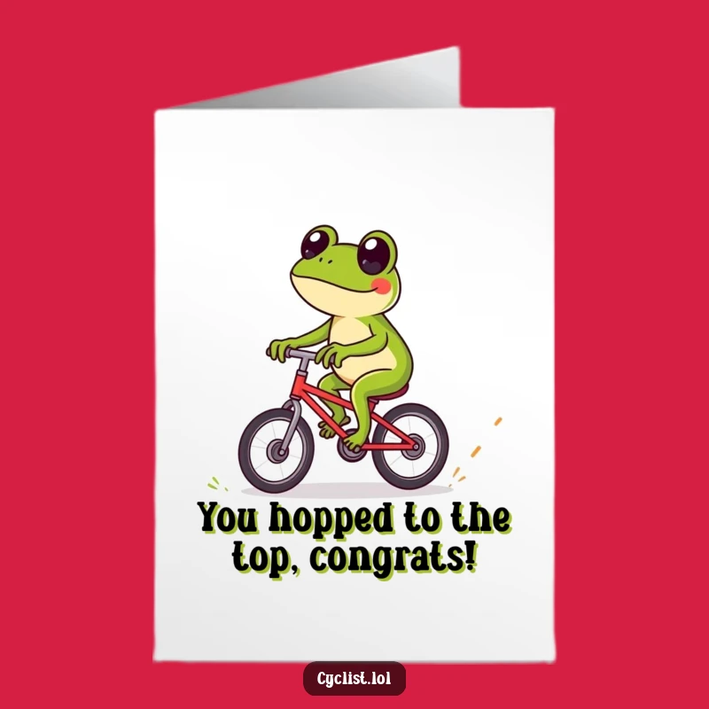 Free Printable Frog Congrats Card: Bike Obstacle Triumph, Downloadable Celebration!