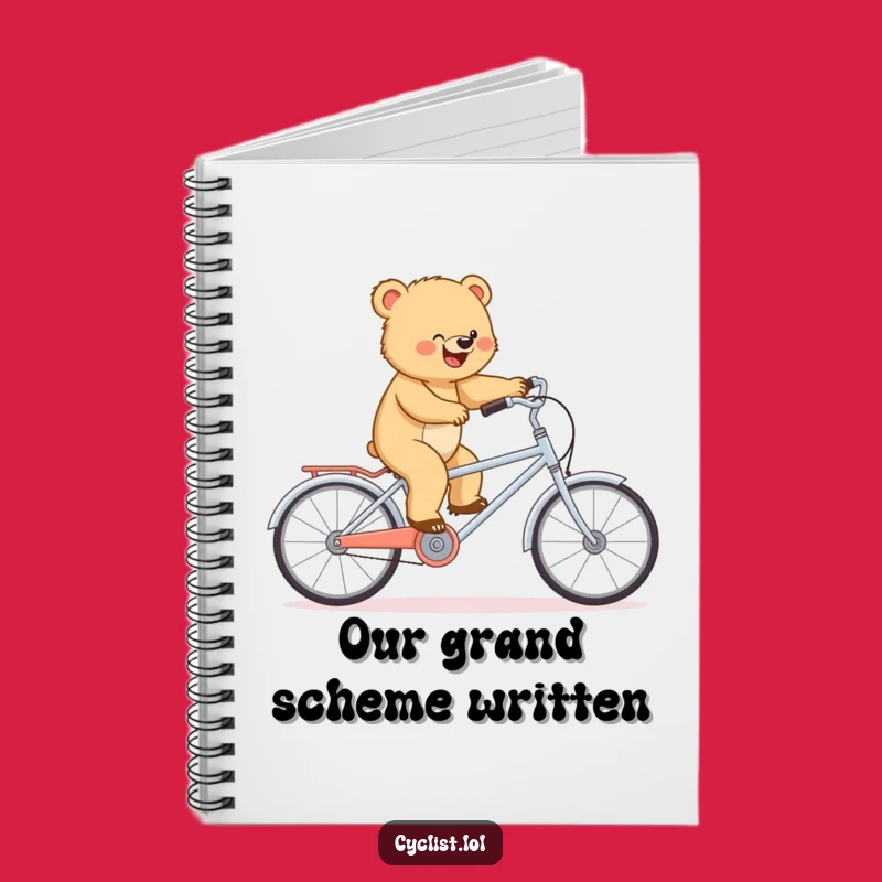 Funny Bear Tandem Notebook - Determined Notes, Tiny Bike Ideas, Perfect Funny Gift!