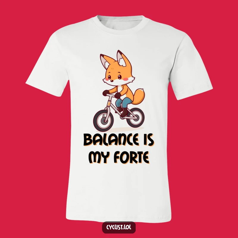 Funny Fox Unicycle T-Shirt - Focused Fun, Playful Balance, Perfect Funny Gift!