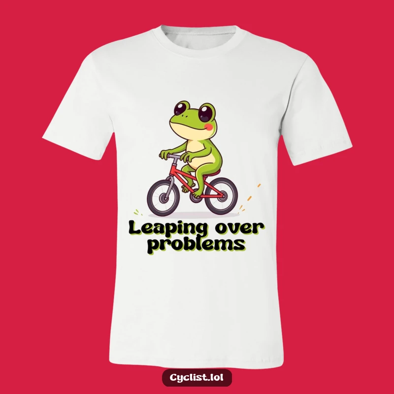 Funny Frog Bicycle T-Shirt: Expert Rider Navigating Obstacles for a Playful Look