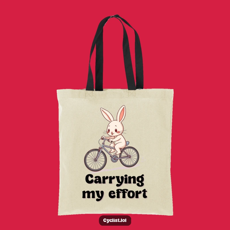 Funny Rabbit Bicycle Tote Bag - Determined Effort Accessory Gift
