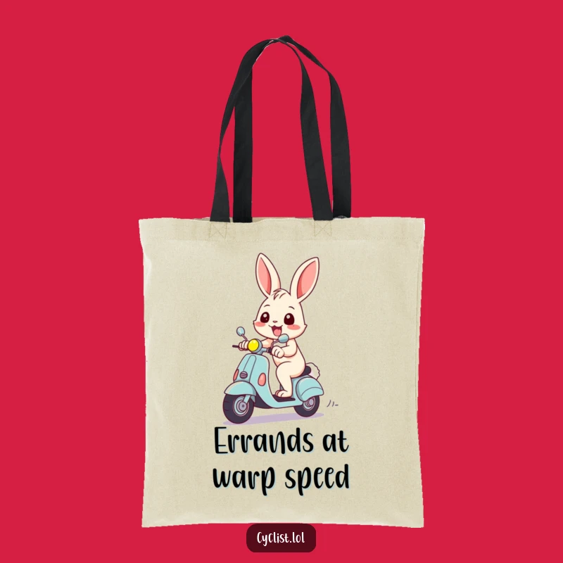 Funny Rabbit Scooter Tote Bag - Cheerful Carry-All, Perfect Funny Gift!