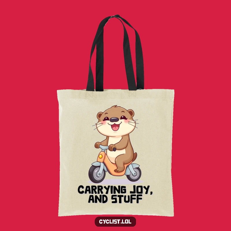 Funny Otter Tricycle Tote Bag - Curious Carry-All, Joyful Style, Perfect Funny Gift!