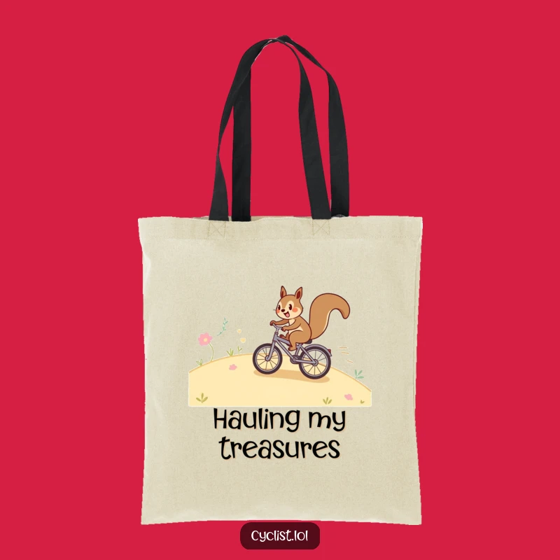 Funny Squirrel Bicycle Tote Bag: Happy Accessory for Outdoor Shoppers